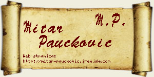 Mitar Paučković vizit kartica